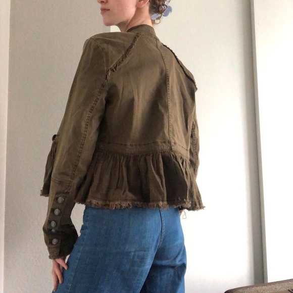 Free People ruffle-hem military jacket - Picture 3 of 8